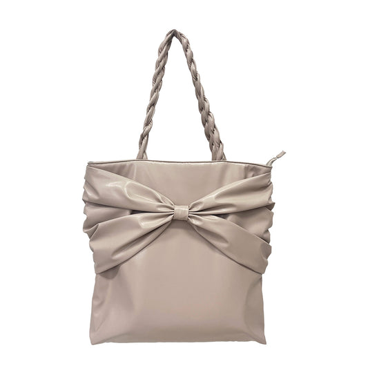 【SALE 60%OFF】:エコレザーリボン手さげ