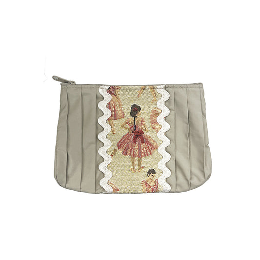 プリーツフラットポーチ小［ゴブラン］