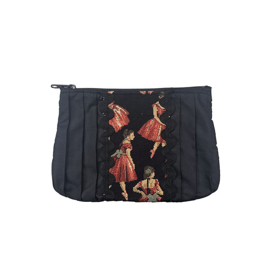 プリーツフラットポーチ小［ゴブラン］