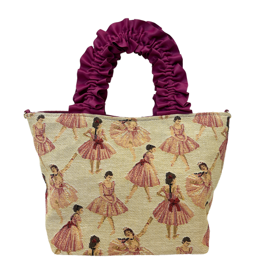 サテンフリルハンドルミニトート［ゴブラン］