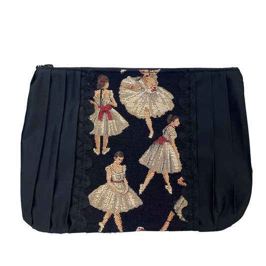 プリーツフラットポーチ大［ゴブラン］