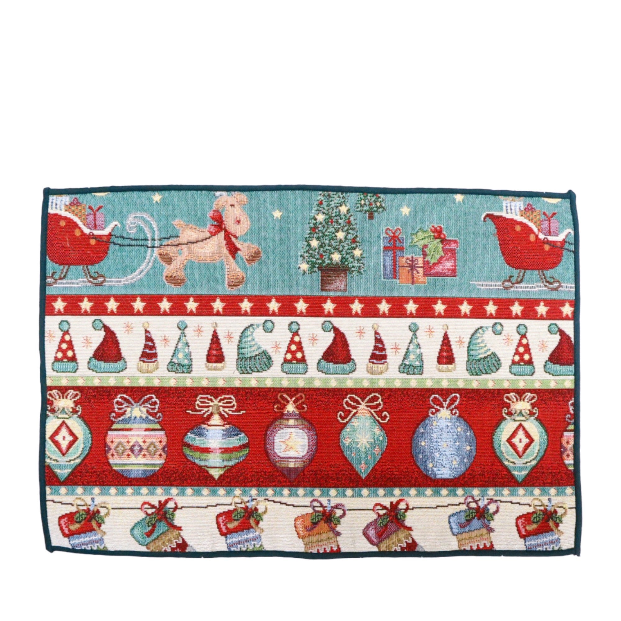 ドイツで購入　ジャガード織　クリスマスランチョンマット2枚セット ドイツで購入 ジャガード織 クリスマスランチョンマット2枚セット