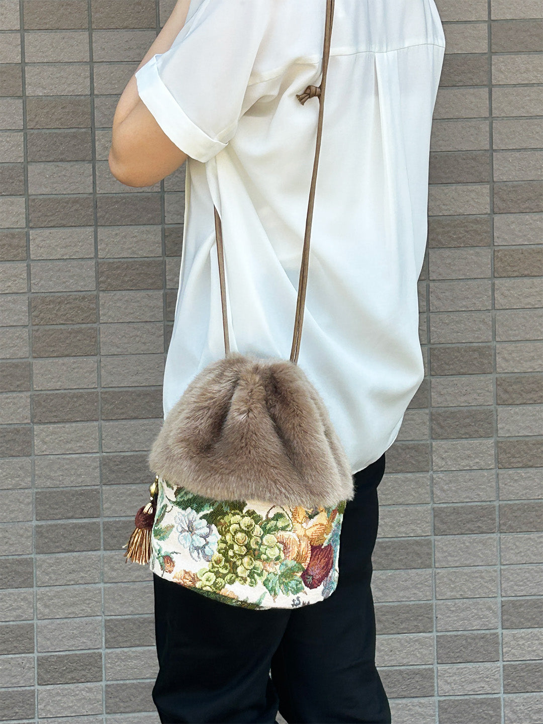 【SALE 50％OFF】：ファーバッグ [ゴブラン]